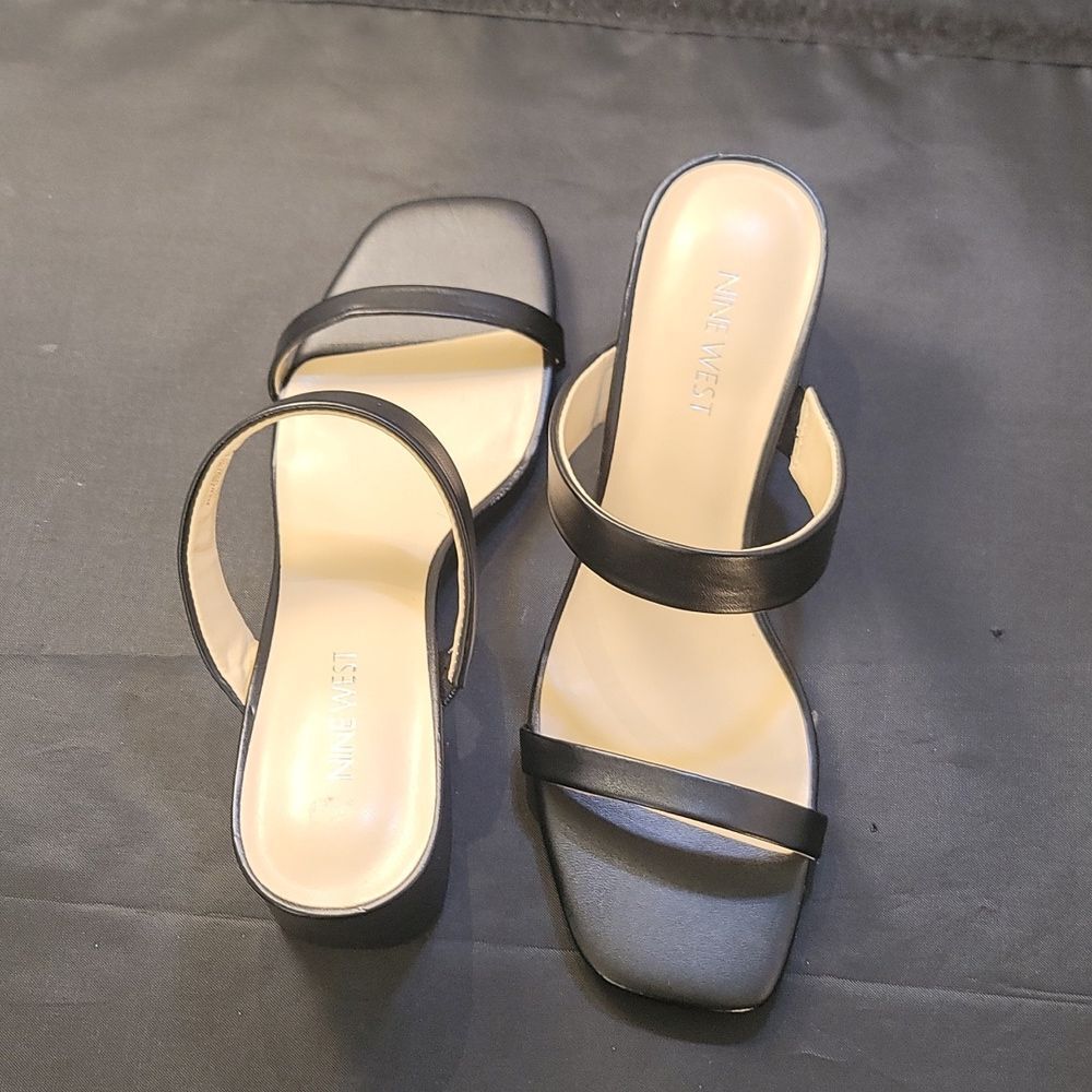 BRAND NEW NINE WEST BLOCK HEEL SQUARE TOE WOMENS SANDALS - Picture 8 of 14